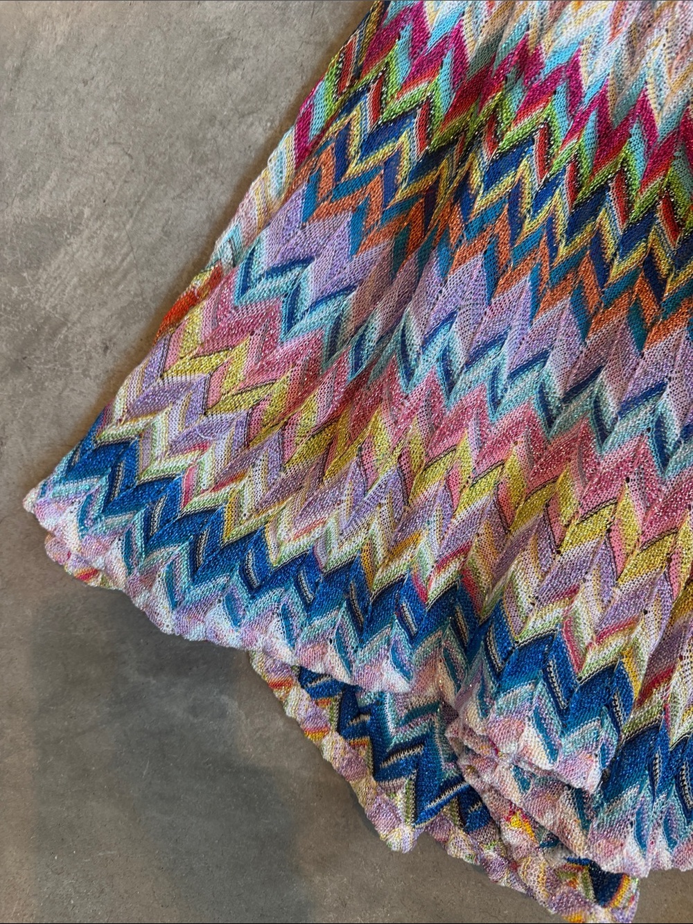 Missoni Multicolor Zigzag Knit Shorts in Pastel & Jewel Tones - Picture 4 of 9